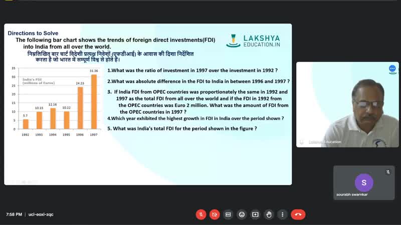 Reasoning Live Classes 2024 Data Interpretation (DI) Bar Graph Live ...