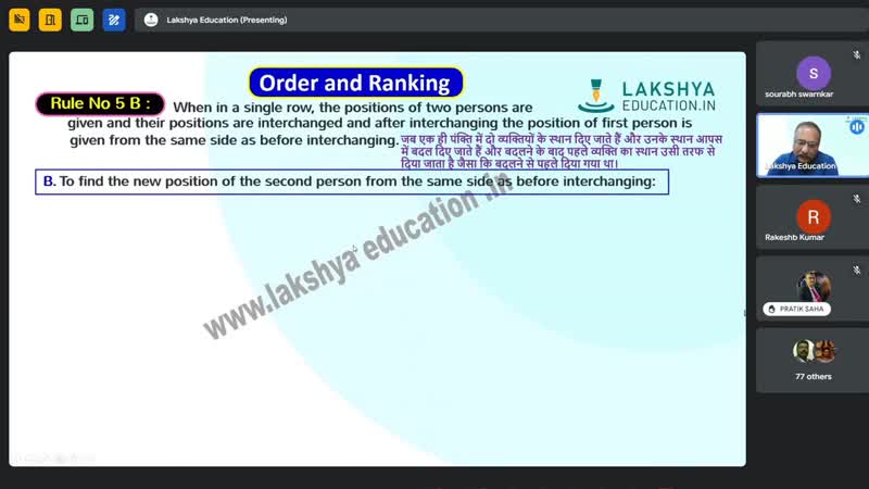 Reasoning Live Classes 2024 Order & Ranking Part 3 : (17-05-2024) Video ...