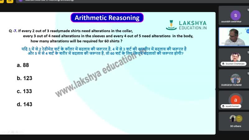 Reasoning Live Classes 2025 Arithmetic Reasoning Part 2 : (09-04-2025 ...